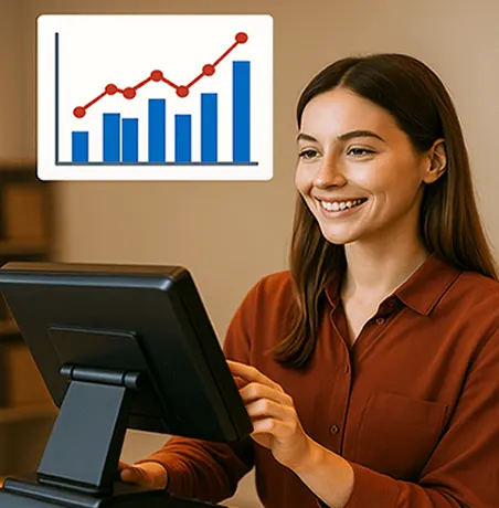 Gráfico de ventas en el punto de venta